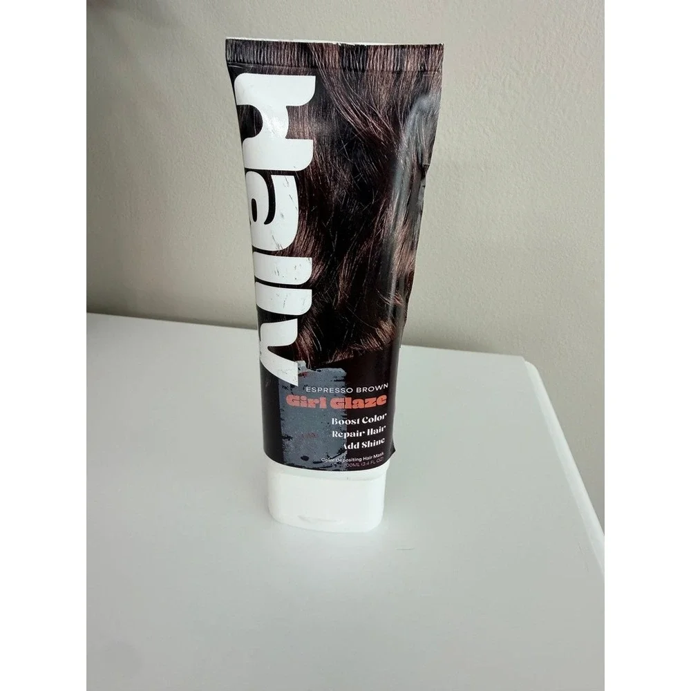 Hally Girl Glaze Hair Mask Unisex 3.4oz Espresso Brown Color Depositing NWT‎